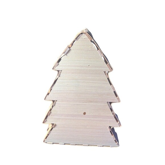 Handcrafted Wooden Rustic Woven Christmas Tree SHAPED DECORATIVE TRAY - Picture 3 of 5